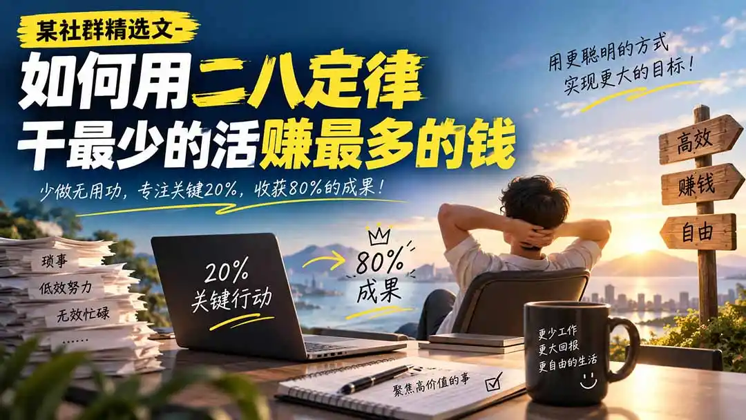 某社群精选文-如何用二八定律干最少的活赚最多的钱 某社群精选文-如何用二八定律干最少的活赚最多的钱