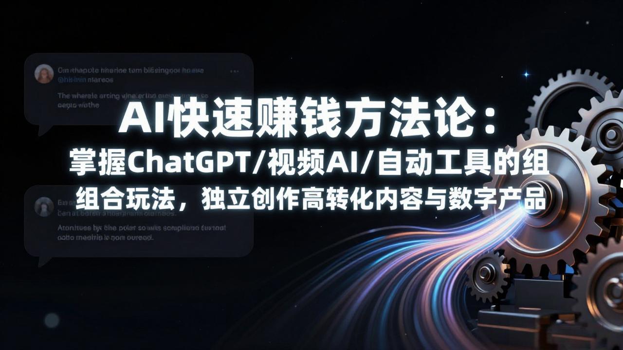 AI快速赚钱方法论：掌握ChatGPT/视频AI/自动化工具的组合玩法，独立创作高转化内容与数字产品-亿佰盟网