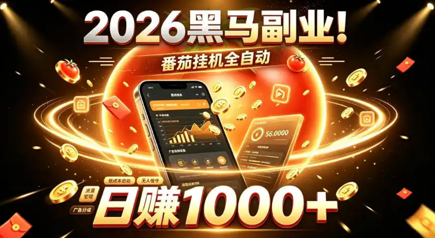2026黑马副业！番茄挂G全自动日入1000+，操作最简单、门槛最低的线上轻资产项目【揭秘】-亿起创业网-副业兼职月入过万-自媒体、引流推广、网赚项目、短视频、技术教程等创业项目资源