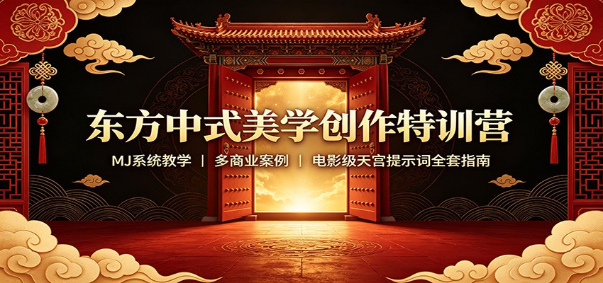 东方中式美学创作特训营：MJ系统教学，多商业案例，电影级天宫提示词全套指南-亿起创业网-副业兼职月入过万-自媒体、引流推广、网赚项目、短视频、技术教程等创业项目资源