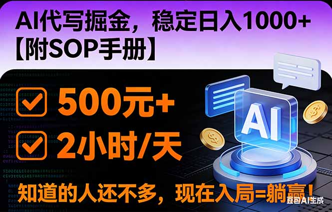 2026风口项目,AI代写掘金，稳定日入1000+，掌握核心技能【附SOP手册】-亿佰盟网