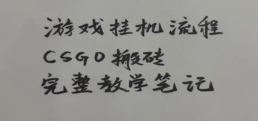 游戏挂机全流程笔记分享，CSGO游戏搬砖，小白看了当天学会见收益-亿起创业网-副业兼职月入过万-自媒体、引流推广、网赚项目、短视频、技术教程等创业项目资源