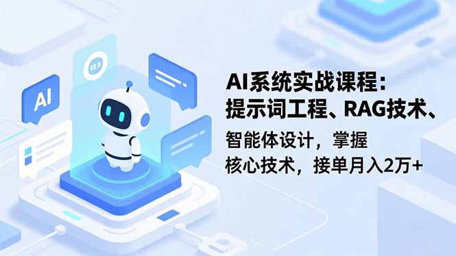AI系统实战课程，提示词工程、RAG技术、智能体设计，掌握核心技术，接单月入2万+-亿佰盟网