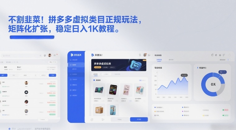 不割韭菜！拼多多虚拟类目正规玩法，矩阵化扩张，稳定日入1K教程【揭秘】-亿佰盟网