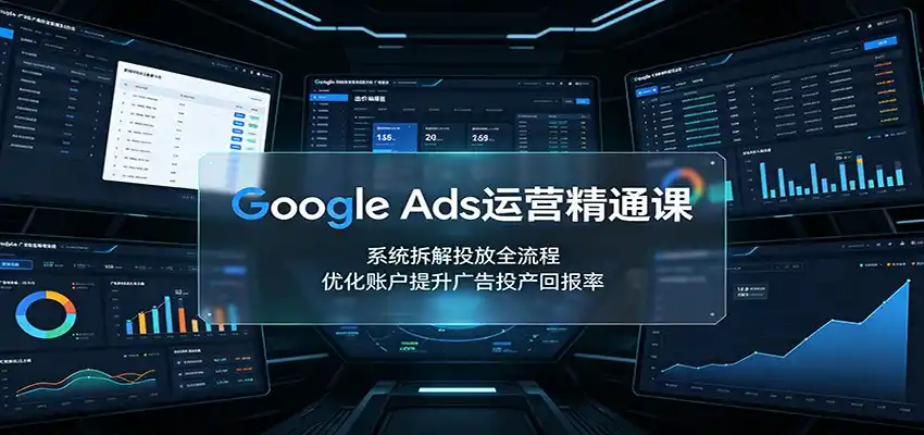 Google Ads运营精通课：系统拆解投放全流程，优化账户提升广告投产回报率-亿起创业网-副业兼职月入过万-自媒体、引流推广、网赚项目、短视频、技术教程等创业项目资源