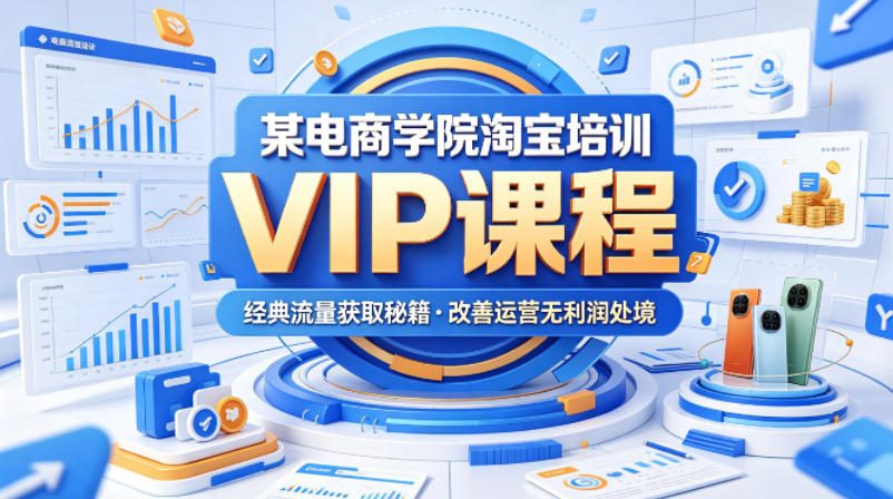 某电商学院淘宝培训VIP课程，各种经典有用的流量获取秘籍，改善运营产品没利润的处境(2026年5月)-亿起创业网-副业兼职月入过万-自媒体、引流推广、网赚项目、短视频、技术教程等创业项目资源