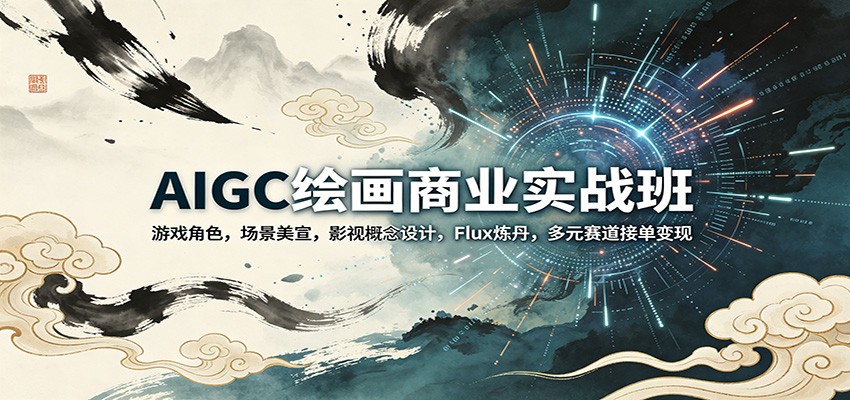 AIGC绘画商业实战班：游戏角色，场景美宣，影视概念设计，Flux炼丹，多元赛道接单变现-亿起创业网-副业兼职月入过万-自媒体、引流推广、网赚项目、短视频、技术教程等创业项目资源