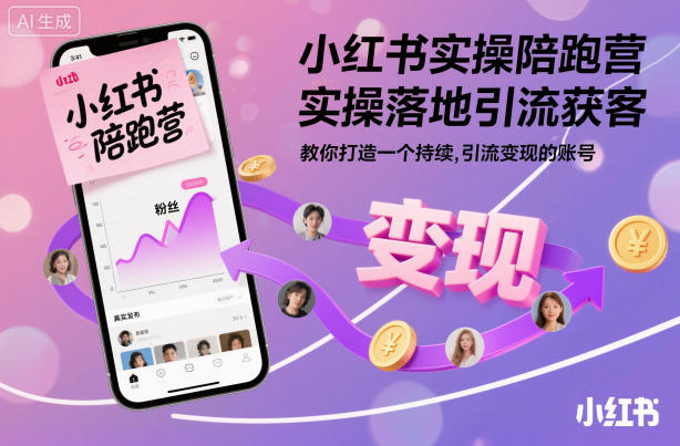 小红书实操陪跑营，实操落地引流获客，教你打造一个持续引流变现的账号-亿佰盟网