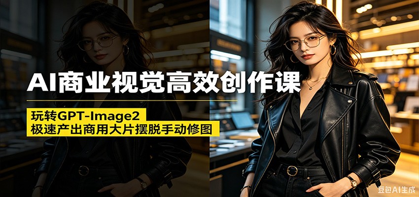 AI商业视觉高效创作课：玩转GPT-Image2，极速产出商用大片摆脱手动修图(更新)-亿起创业网-副业兼职月入过万-自媒体、引流推广、网赚项目、短视频、技术教程等创业项目资源