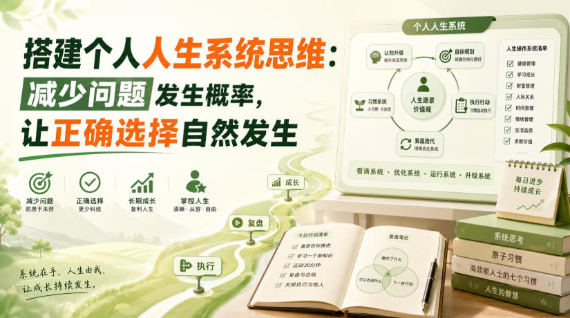 付费文章：搭建个人人生系统思维：减少问题发生概率，让正确选择自然发生-亿起创业网-副业兼职月入过万-自媒体、引流推广、网赚项目、短视频、技术教程等创业项目资源