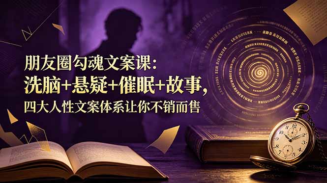 朋友圈勾魂文案课：洗脑+悬疑+催眠+故事，四大人性文案体系让你不销而售-亿起创业网-副业兼职月入过万-自媒体、引流推广、网赚项目、短视频、技术教程等创业项目资源