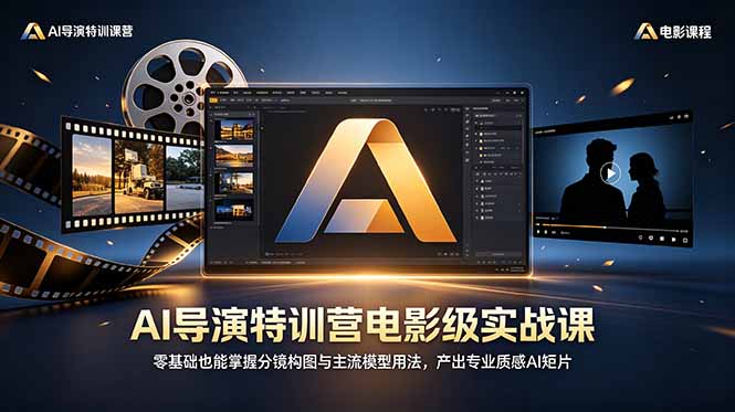 AI导演特训营电影级实战课，零基础也能掌握分镜构图与主流模型用法，产出专业质感AI短片-亿起创业网-副业兼职月入过万-自媒体、引流推广、网赚项目、短视频、技术教程等创业项目资源