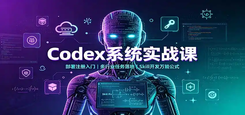 Codex系统实战课：部署注册入门，多行业任务落地，Skill开发万能公式-亿起创业网-副业兼职月入过万-自媒体、引流推广、网赚项目、短视频、技术教程等创业项目资源