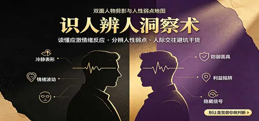 识人辨人终极心法:读懂应激情绪反应,分辨人性弱点,人际交往避坑干货 识人辨人终极心法:读懂应激情绪反应,分辨人性弱点,人际交往避坑干货