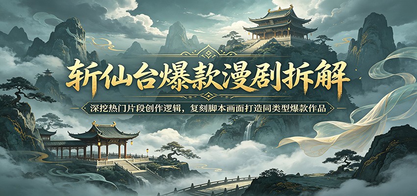 斩仙台爆款漫剧拆解：深挖热门片段创作逻辑，复刻脚本画面打造同类型爆款作品-亿起创业网-副业兼职月入过万-自媒体、引流推广、网赚项目、短视频、技术教程等创业项目资源