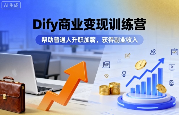 Dify商业变现训练营,帮助普通人升职加薪,获得副业收入-亿佰盟网