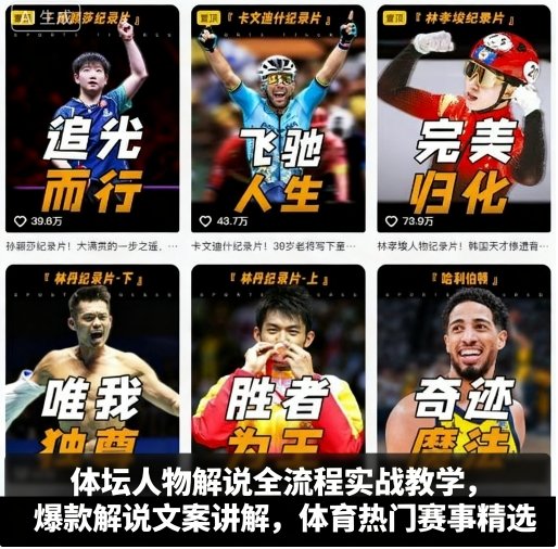 体坛人物解说全流程实战教学，爆款解说文案讲解，体育热门赛事精选-亿佰盟网