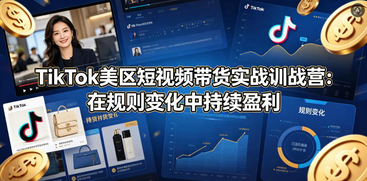 TikTok美区短视频带货实战训战营：在规则变化中持续盈利-亿起创业网-副业兼职月入过万-自媒体、引流推广、网赚项目、短视频、技术教程等创业项目资源