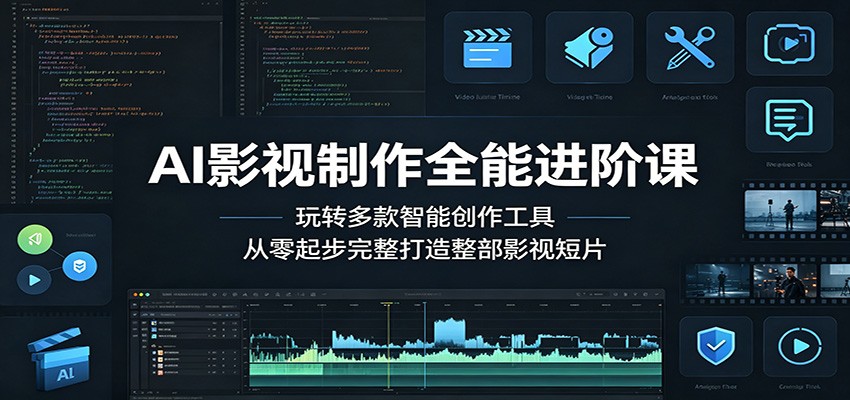 AI影视制作全能进阶课：玩转多款智能创作工具，从零起步完整打造整部影视短片-亿起创业网-副业兼职月入过万-自媒体、引流推广、网赚项目、短视频、技术教程等创业项目资源