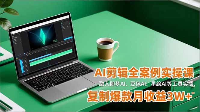 AI剪辑全案例实操课，融入即梦AI、豆包AI、星绘AI等工具实操，复制爆款月收益3W+-亿佰盟网