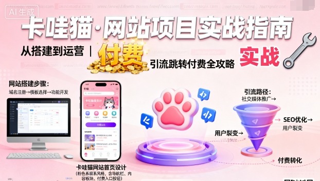 卡哇猫·网站项目，网站搭建与运营以及引流跳转付费-亿佰盟网