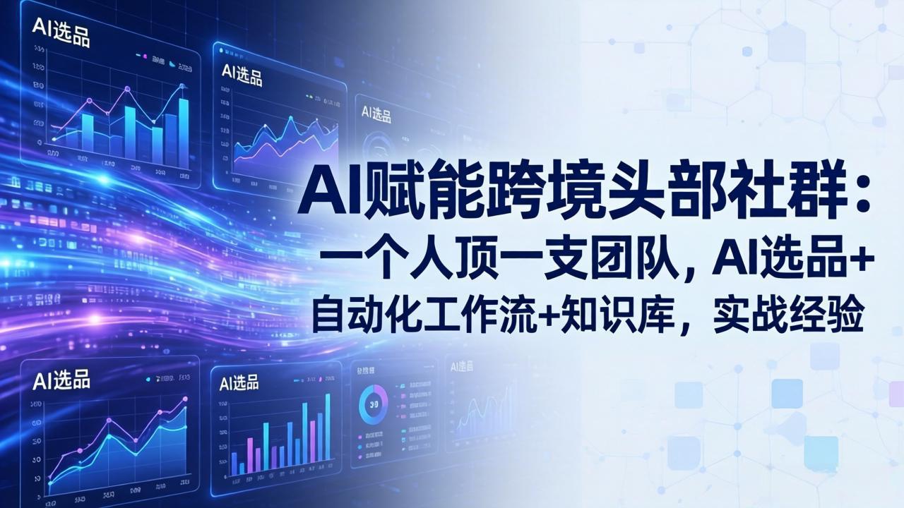 AI赋能跨境头部社群-更新6月：一个人顶一支团队，AI选品+自动化工作流+知识库，实战经验-亿起创业网-副业兼职月入过万-自媒体、引流推广、网赚项目、短视频、技术教程等创业项目资源