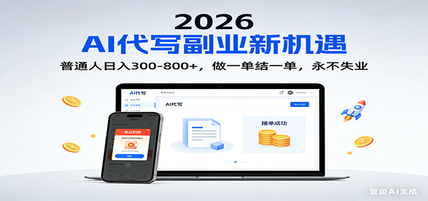 2026 副业首选！AI 代写日入 300-800，普通人0门槛，做一单结一单！-亿佰盟网