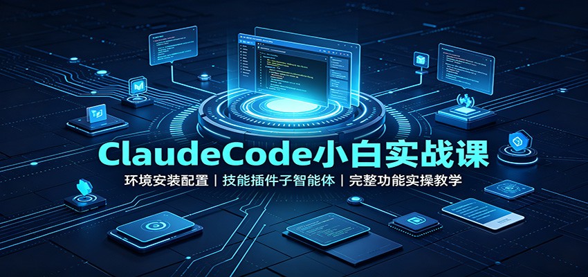 ClaudeCode小白实战课：环境安装配置，技能插件子智能体，完整功能实操教学-亿起创业网-副业兼职月入过万-自媒体、引流推广、网赚项目、短视频、技术教程等创业项目资源