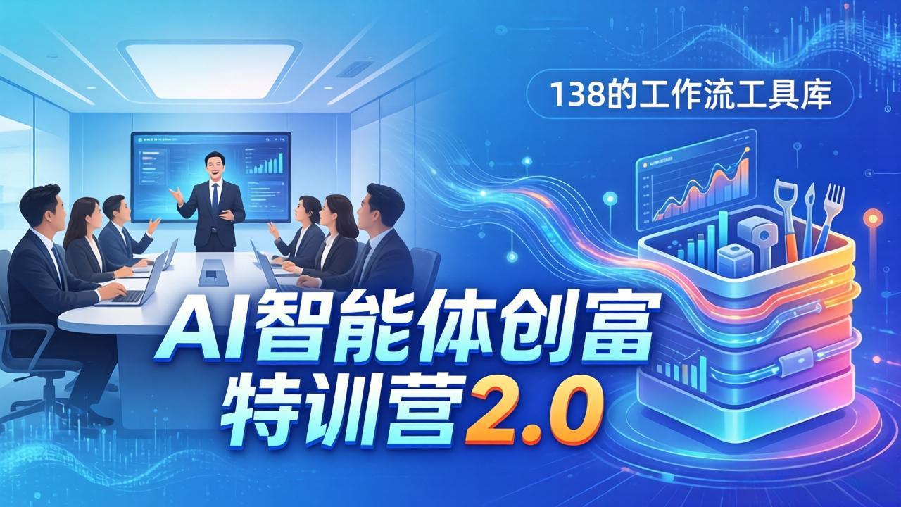 AI智能体创富训练营2.0：3天闭门直播+视频课+工具库，从0到1搭建智能体附138个工作流-亿起创业网-副业兼职月入过万