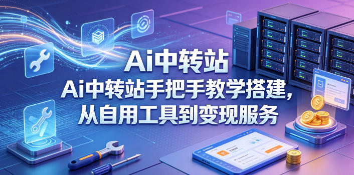 Ai中转站手把手教学搭建，从自用工具到变现服务-亿起创业网-副业兼职月入过万-自媒体、引流推广、网赚项目、短视频、技术教程等创业项目资源
