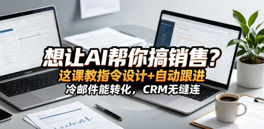 想让AI帮你搞销售？这课教指令设计+自动跟进，冷邮件能转化，CRM无缝连！【原创双语字幕】-亿起创业网-副业兼职月入过万-自媒体、引流推广、网赚项目、短视频、技术教程等创业项目资源