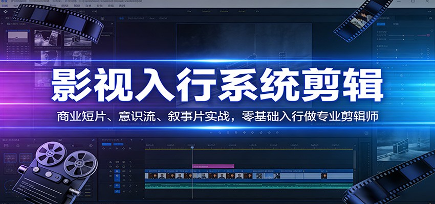 影视系统剪辑，商业短片、意识流、叙事片实战，零基础入行做专业剪辑师-亿佰盟网