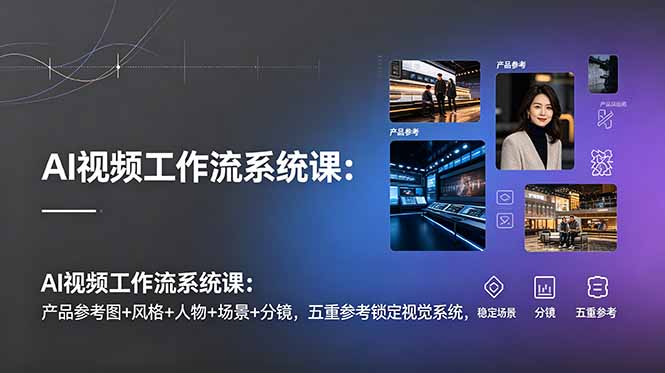 AI视频工作流系统课：产品参考图+风格+人物+场景+分镜，五重参考锁定视觉系统，稳定产出高质量视频-亿起创业网-副业兼职月入过万-自媒体、引流推广、网赚项目、短视频、技术教程等创业项目资源