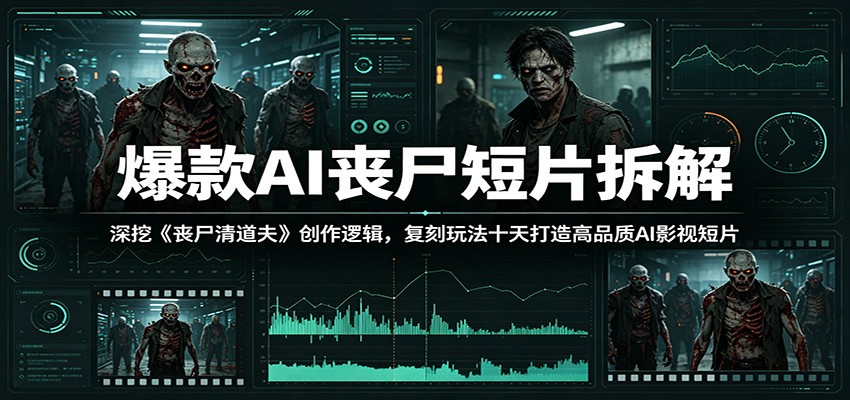 爆款AI丧尸短片拆解：深挖《丧尸清道夫》创作逻辑，复刻玩法快速打造高品质AI影视短片-亿起创业网-副业兼职月入过万-自媒体、引流推广、网赚项目、短视频、技术教程等创业项目资源