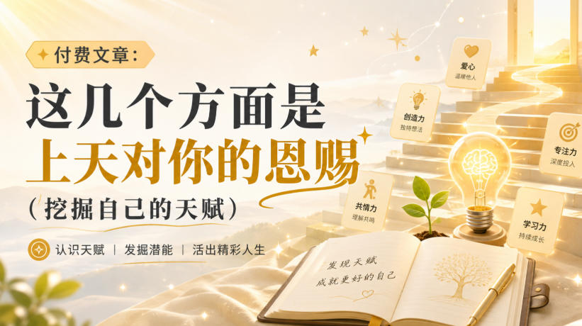 付费文章:这几个方面是上天对你的恩赐(挖掘自己的天赋)-亿起创业网-副业兼职月入过万-自媒体、引流推广、网赚项目、短视频、技术教程等创业项目资源