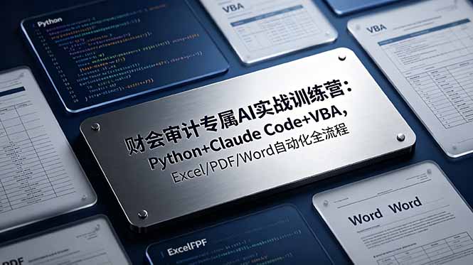 财会审计专属 AI实战训练营：Python+Claude Code+VBA，Excel/PDF/Word自动化全流程-亿起创业网-副业兼职月入过万-自媒体、引流推广、网赚项目、短视频、技术教程等创业项目资源