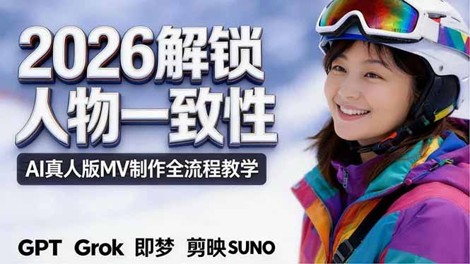 2026独创解锁人物一致性：AI真人版MV制作，不讲空话，不拼概念，全流程实操-亿起创业网-副业兼职月入过万-自媒体、引流推广、网赚项目、短视频、技术教程等创业项目资源