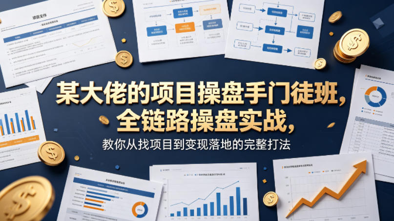 某大佬的项目操盘手门徒班，全链路操盘实战，教你从找项目到变现落地的完整打法-亿起创业网-副业兼职月入过万-自媒体、引流推广、网赚项目、短视频、技术教程等创业项目资源