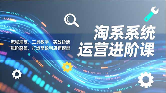 淘系系统运营进阶课2.0，流程规范、工具教学、实战诊断，进阶突破，打造高盈利店铺模型-亿佰盟网
