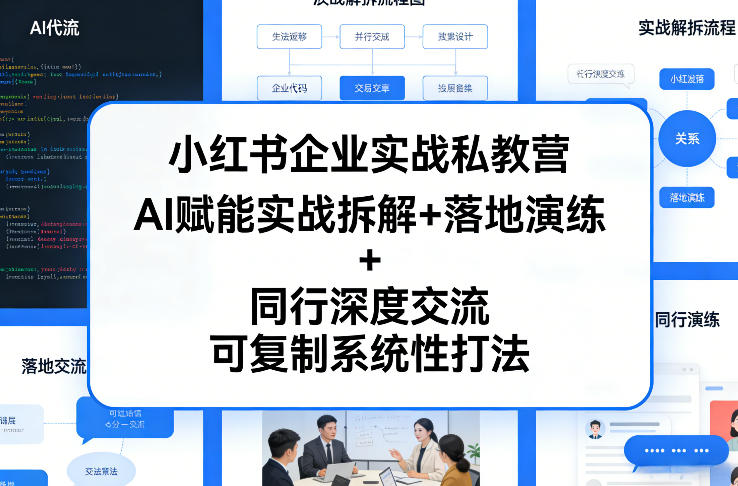 小红书企业实战私教营，AI赋能实战拆解+落地演练+同行深度交流，可复制系统性打法-亿佰盟网