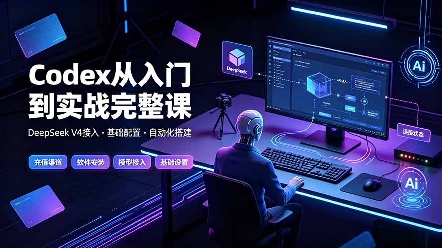 Codex从入门到实战完整课｜充值·安装·接入DeepSeek，记忆·插件·Skill·CLI·MCP全拆解-亿起创业网-副业兼职月入过万-自媒体、引流推广、网赚项目、短视频、技术教程等创业项目资源