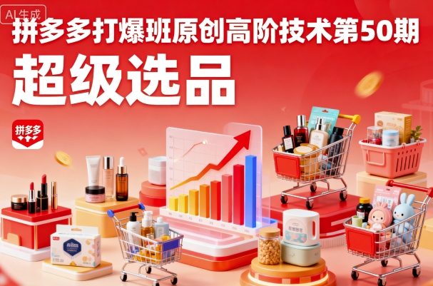 拼多多打爆班原创高阶技术第50期,超级选品