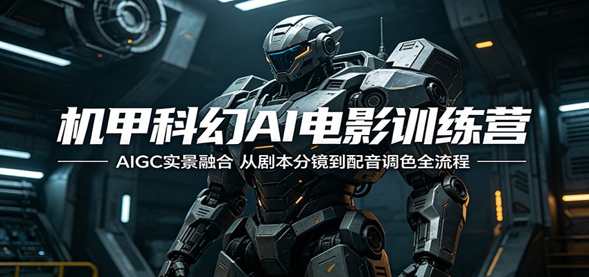 机甲科幻AI电影训练营：AIGC实景融合，从剧本分镜到配音调色全流程-亿起创业网-副业兼职月入过万-自媒体、引流推广、网赚项目、短视频、技术教程等创业项目资源