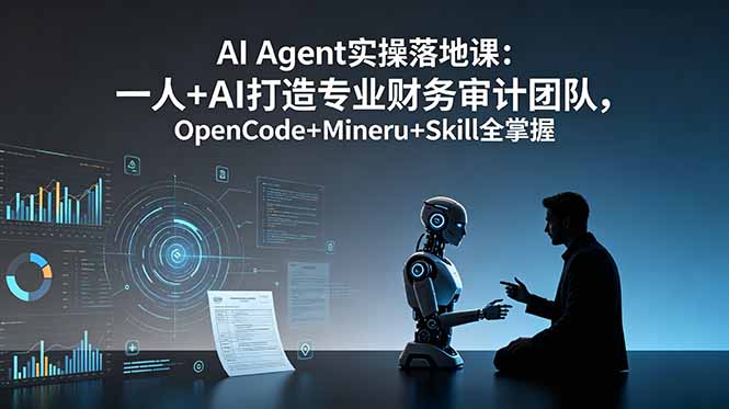 AI Agent实操落地课：一人+AI打造专业财务审计团队，OpenCode+Mineru+Skill全掌握-亿起创业网-副业兼职月入过万-自媒体、引流推广、网赚项目、短视频、技术教程等创业项目资源