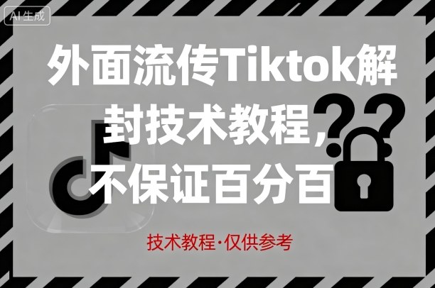 外面流传Tiktok解封技术教程，不保证百分百，具体自测-亿佰盟网