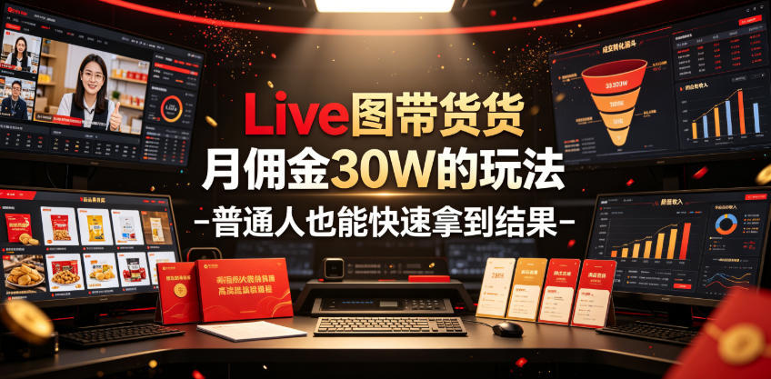 Live图带货月佣金30W的玩法-普通人也能快速拿到结果-亿起创业网-副业兼职月入过万-自媒体、引流推广、网赚项目、短视频、技术教程等创业项目资源