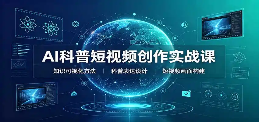 AI科普短视频创作实战课：配套要点文档，文案与视频提示词模板教学-亿起创业网-副业兼职月入过万-自媒体、引流推广、网赚项目、短视频、技术教程等创业项目资源