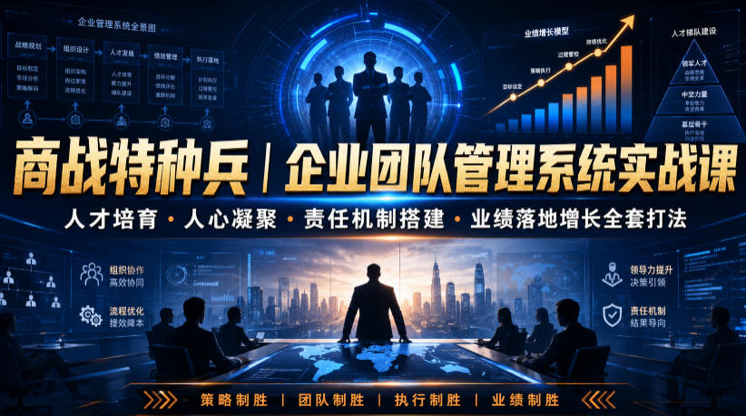 商战特种兵｜企业团队管理系统实战课人才培育・人心凝聚・责任机制搭建・业绩落地增长全套打法-亿起创业网-副业兼职月入过万-自媒体、引流推广、网赚项目、短视频、技术教程等创业项目资源