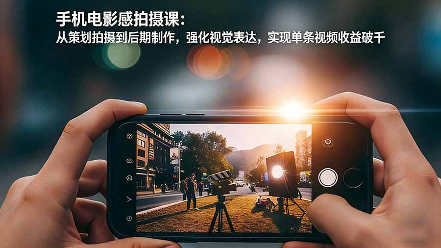 手机电影感拍摄课：从策划拍摄到后期制作，强化视觉表达，实现单条视频收益破千-亿佰盟网