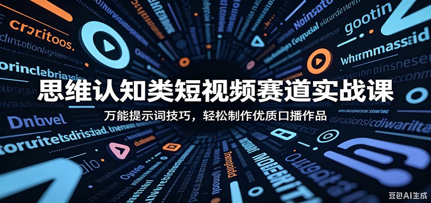 思维认知类短视频赛道实战课：万能提示词技巧，轻松制作优质口播作品-亿起创业网-副业兼职月入过万-自媒体、引流推广、网赚项目、短视频、技术教程等创业项目资源